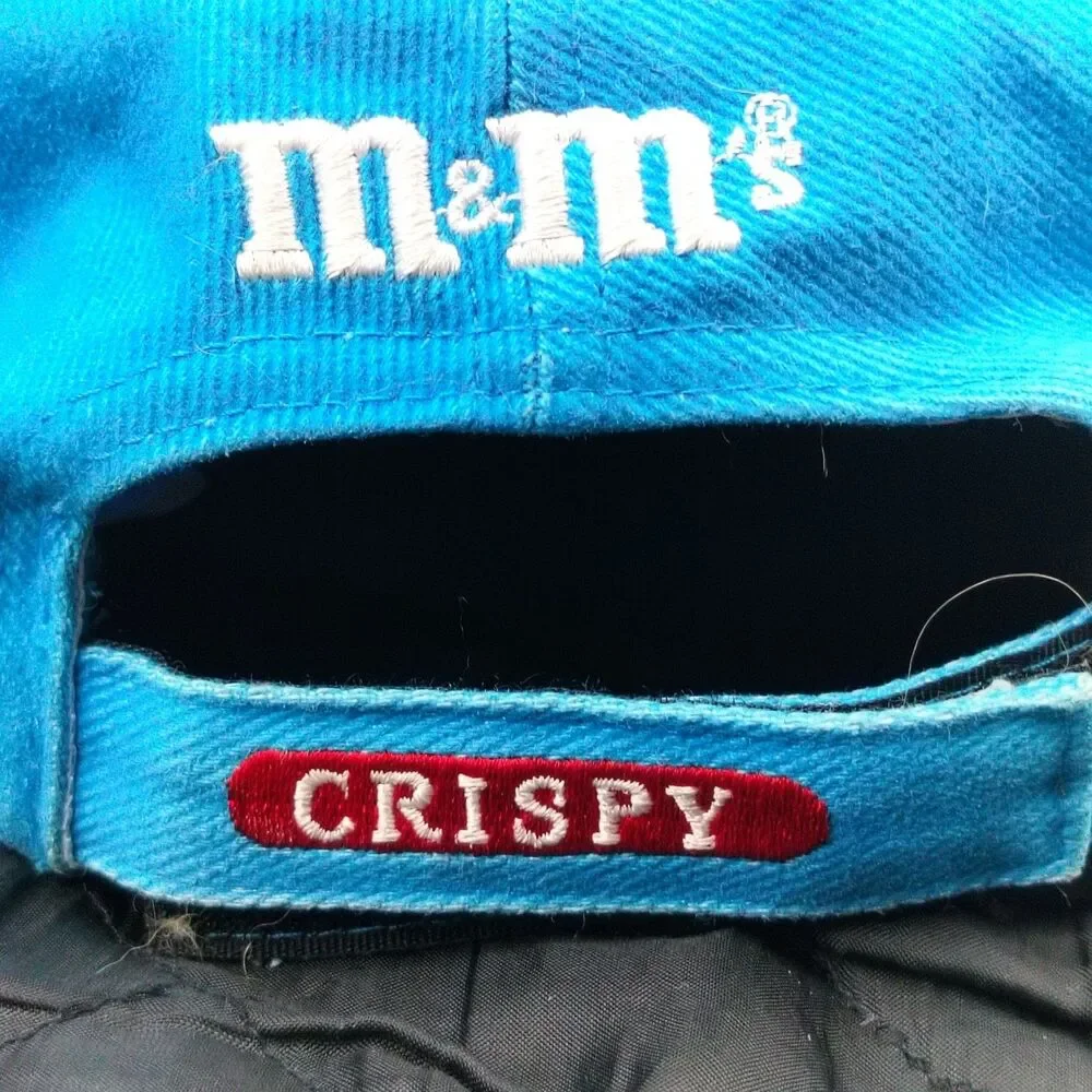 M&M's Crispy Orange Character Hat 1999 Mens Adjustable Blue Baseball Cap